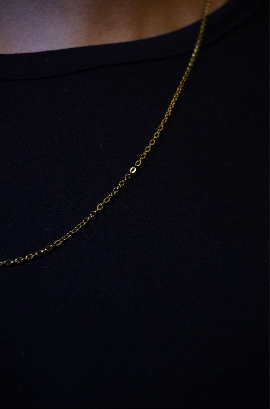 CADENA ROLO XL — Acero Inoxidable + Oro Laminado 18K