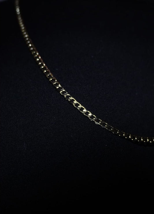 CADENA CUBANA BISELADA — Oro Laminado 18K