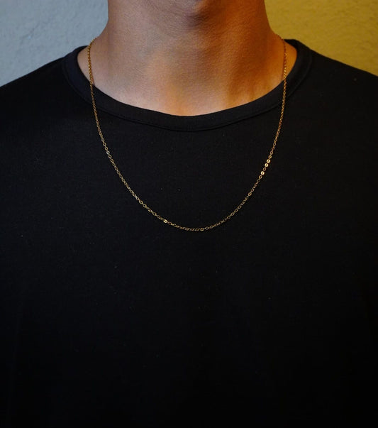 CADENA ROLO XL — Acero Inoxidable + Oro Laminado 18K